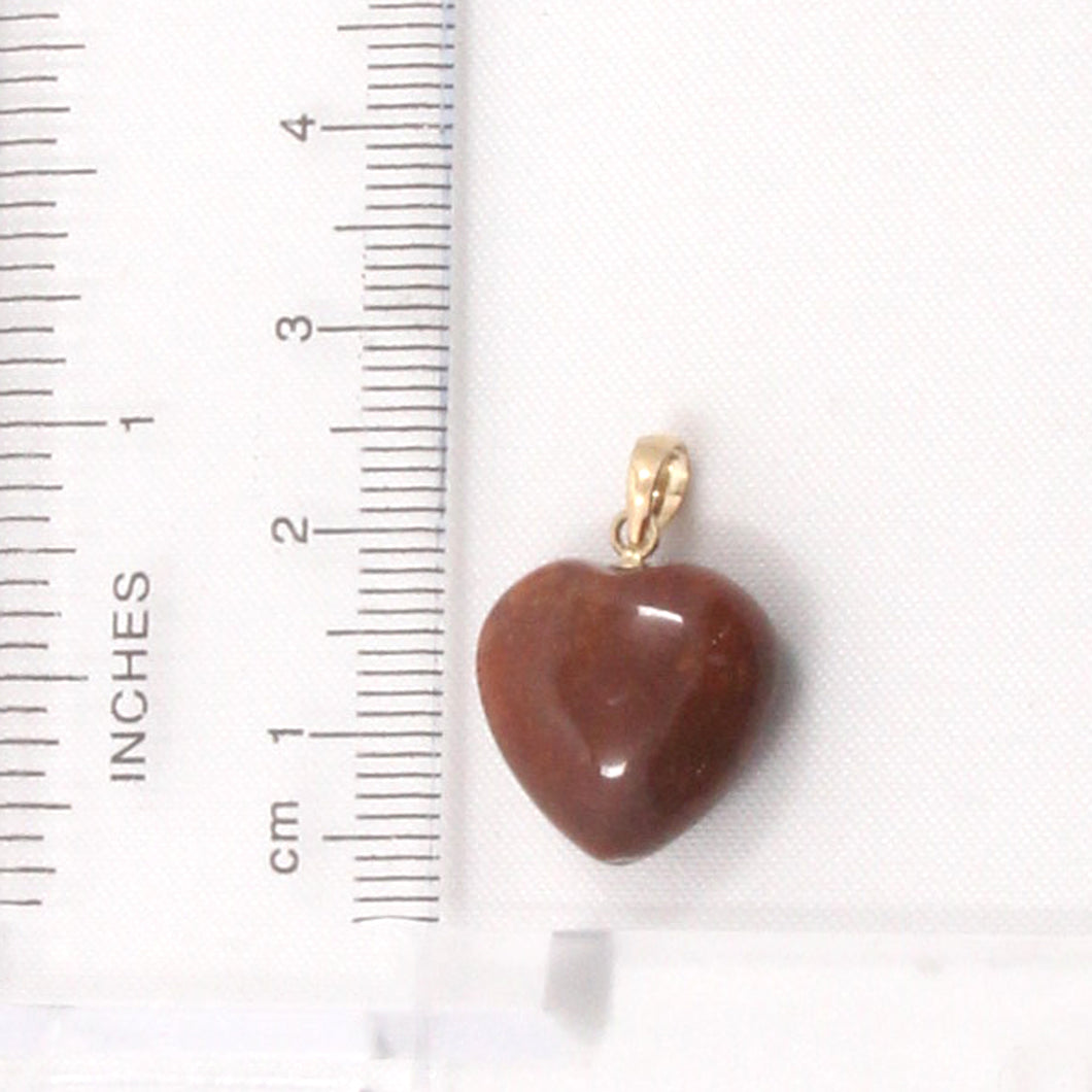 2300133-Lovely-14k-Solid-Yellow-Gold-Genuine-Brown-Agate-Heart-Pendant-Necklace