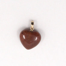 Load image into Gallery viewer, 2300133-Lovely-14k-Solid-Yellow-Gold-Genuine-Brown-Agate-Heart-Pendant-Necklace