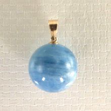 Load image into Gallery viewer, 2300220-14k-Solid-Yellow-Gold-Round-Aquamarine-Pendant