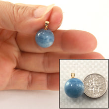 Load image into Gallery viewer, 2300220-14k-Solid-Yellow-Gold-Round-Aquamarine-Pendant