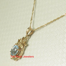 Load image into Gallery viewer, 2300284-14kt-Solid-Yellow-Gold-Pineapple-Oval-Blue-Topaz-Pendants