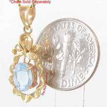 Load image into Gallery viewer, 2300284-14kt-Solid-Yellow-Gold-Pineapple-Oval-Blue-Topaz-Pendants