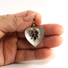 Load image into Gallery viewer, 2300351-14k-Solid-Yellow-Gold-Heart-Mother-of-Pearl-Blue-Sapphire-Pendant