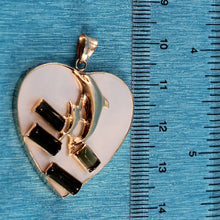 Load image into Gallery viewer, 2300353-Mother-of-Pearl-Emerald-14k-Solid-Yellow-Gold-Heart-Love-Pendant