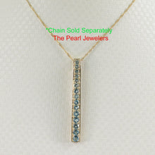 Load image into Gallery viewer, 2300371-14k-Solid-Yellow-Gold-Fifteen-Stone-Graduated-Blue-Topaz-Pendant