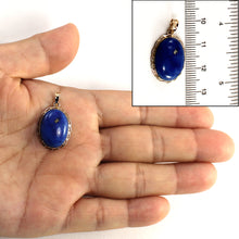 Load image into Gallery viewer, 2300454-14k-Solid-Yellow-Gold-Cabochon-Oval-Natural-Blue-Lapis-Lazuli-Pendant