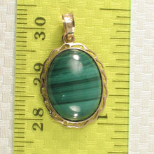 Load image into Gallery viewer, 2300465-Genuine-Natural-Green-Malachite-14k-Solid-Yellow-Gold-Pendant