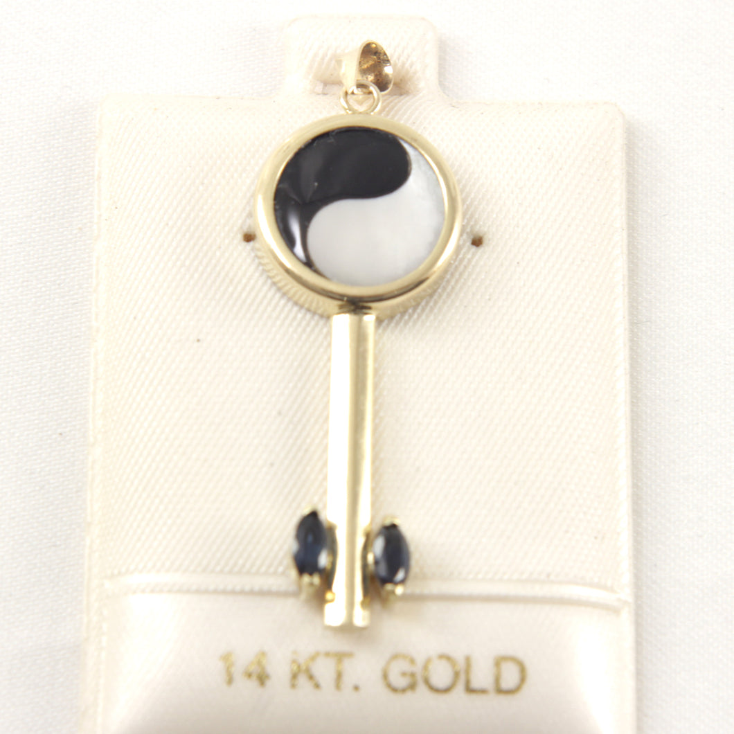 2300511-4k-Yellow-Gold-Yin-Yang-Key-Mother-of-Pearl-Marquise-Sapphire-Pendant