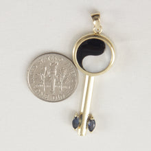 Load image into Gallery viewer, 2300511-4k-Yellow-Gold-Yin-Yang-Key-Mother-of-Pearl-Marquise-Sapphire-Pendant