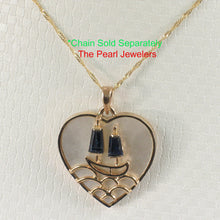 Load image into Gallery viewer, 2300551-14k-Yellow-Gold-Sapphire-Yacht-Heart-M.O.P-Sapphire-Pendant
