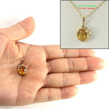 Load image into Gallery viewer, 2399104-14k-Solid-Yellow-Gold-Oval-Citrine-Love-Pendant