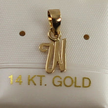 Load image into Gallery viewer, 240000W-14k-Yellow-Gold-W-Script-Initial-Monogram-Name-Letter-Pendant-Charm