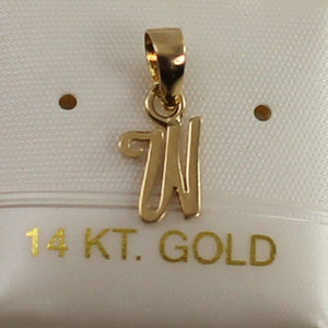 240000W-14k-Yellow-Gold-W-Script-Initial-Monogram-Name-Letter-Pendant-Charm