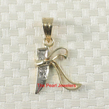 Load image into Gallery viewer, 240002K-14k-Yellow-Solid-Gold-Initial-K-Genuine-Round-Diamonds-Pendant