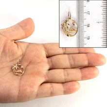 Load image into Gallery viewer, 2400079-14k-Yellow-Gold-Palm-Tree-Circle-Cubic-Zirconia-Charm