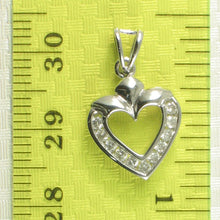 Load image into Gallery viewer, 2400356-14k-White-Solid-Gold-Diamonds-Beautiful-Unique-Love-Heart-Pendant