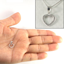 Load image into Gallery viewer, 2400375-14k-White-Solid-Gold-Diamonds-Love-Heart-Pendant-Necklace