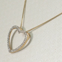 Load image into Gallery viewer, 2400380-Elegant-Beautiful-14k-Yellow-Gold-Diamond-Heart-Pendant-Necklace