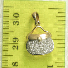 Load image into Gallery viewer, 2400410-14k-Solid-Yellow-Gold-Sparkling-Genuine-Diamond-Purse-Pendant