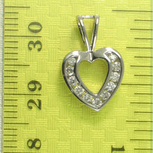 Load image into Gallery viewer, 2400425-14k-Solid-White-Gold-Heart-Channel-Setting-Genuine-Diamond-Pendant
