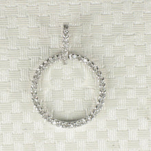 Load image into Gallery viewer, 2400505-Beautiful-14k-Solid-White-Gold-Circle-Round-Diamonds-Pendant