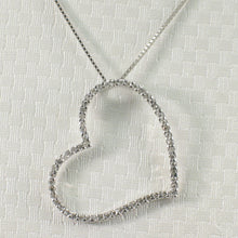 Load image into Gallery viewer, 2400535-14k-Solid-White-Gold-Love-Heart-Round-Diamond-Pendant-Necklace