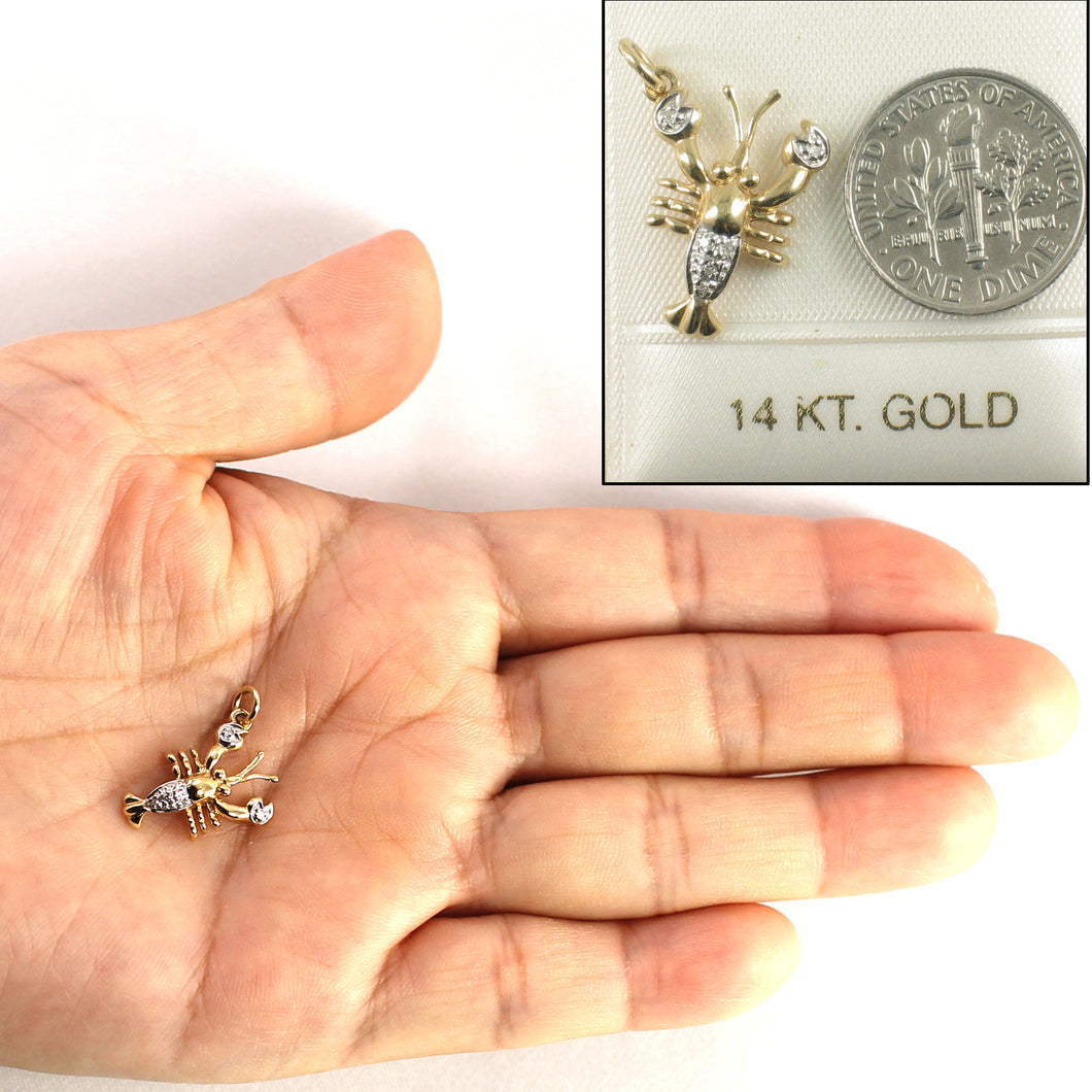 2400540-14k-Solid-Yellow-Gold-Lobster-Sparkling-Genuine-Diamond-Pendant
