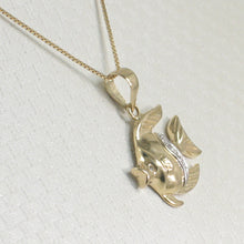 Load image into Gallery viewer, 2400590-Beautiful-14k-Solid-Yellow-Gold-Marine-Fish-Diamonds-Pendant