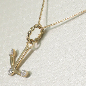 2400680-Beautiful-Unique-14K-Solid-Yellow-Gold-Diamond-Anchor-Pendant-Necklace
