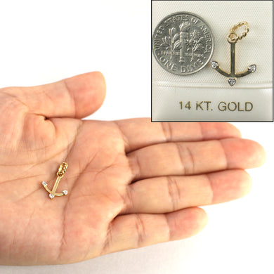 2400680-Beautiful-Unique-14K-Solid-Yellow-Gold-Diamond-Anchor-Pendant-Necklace