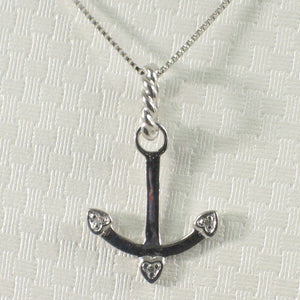 2400685-Beautiful-Unique-14K-Solid-White-Gold-Diamond-Anchor-Pendant-Necklace