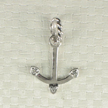 Load image into Gallery viewer, 2400685-Beautiful-Unique-14K-Solid-White-Gold-Diamond-Anchor-Pendant-Necklace