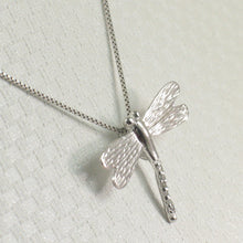 Load image into Gallery viewer, 2400755-Beautiful-Unique-Dragonflies-14k-White-Gold-Diamonds-Charm-Necklace