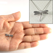 Load image into Gallery viewer, 2400755-Beautiful-Unique-Dragonflies-14k-White-Gold-Diamonds-Charm-Necklace