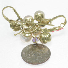 Load image into Gallery viewer, 2600050-14k-Yellow-Gold-Genuine-Amethyst-Cultured-Pearl-Handmade-Brooch
