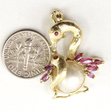 Load image into Gallery viewer, 2600062-14k-Gold-Genuine-Rubies-Mabe-Pearl-Brooch-N-Pendant-2-in-One
