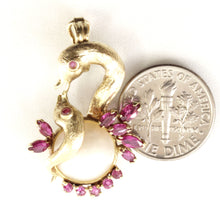 Load image into Gallery viewer, 2600063-Genuine-Rubies-Mabe-Pearl-Brooch-N-Pendant-14k-Yellow-Gold