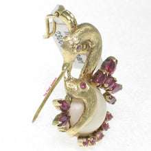Load image into Gallery viewer, 2600063-Genuine-Rubies-Mabe-Pearl-Brooch-N-Pendant-14k-Yellow-Gold
