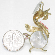 Load image into Gallery viewer, 2600653-14k-Solid-Gold-Genuine-Rubies-Mother-of-Pearl-Brooch-N-Pendant