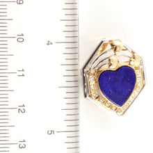 Load image into Gallery viewer, 2600721-18k-Solid-Two-Tone-Gold-Genuine-Lapis-Diamond-Brooch-N-Pendant