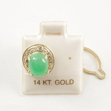 Load image into Gallery viewer, 2700053-Greek-Key-Design-14k-Yellow-Gold-Oval-Green-Jade-Tie-Pin