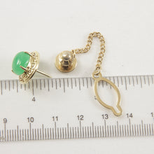 Load image into Gallery viewer, 2700053-Greek-Key-Design-14k-Yellow-Gold-Oval-Green-Jade-Tie-Pin