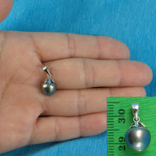 Load image into Gallery viewer, 2T00026G-Genuine-Black-Blue-Tahitian-Pearl-14k-Cap-Pendants