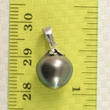 Load image into Gallery viewer, 2T00027B-Genuine-Black-Tahitian-Pearl-14k-Solid-White-Gold-Pendants