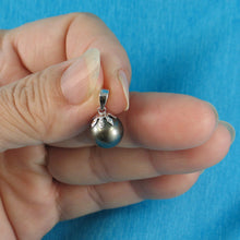 Load image into Gallery viewer, 2T00027F-Genuine-Black-Tahitian-Pearl-14k-Cap-Pendants