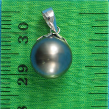 Load image into Gallery viewer, 2T00027F-Genuine-Black-Tahitian-Pearl-14k-Cap-Pendants