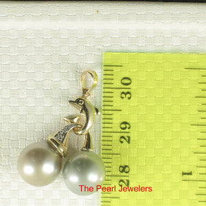 2T00053-14k-Gold-Dolphin-Diamond-Twin-Silver-Grey-Tahitian-Pearl-Pendant