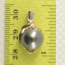 Load image into Gallery viewer, 2T00101C-14k-Gold-Diamonds-Genuine-Black-Tahitian-Pearl-Pendant