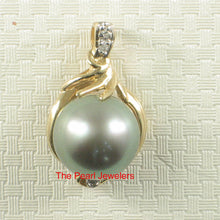 Load image into Gallery viewer, 2T00102A-14k-Yellow-Gold-Diamonds-Genuine-Black-Tahitian-Pearl-Pendant