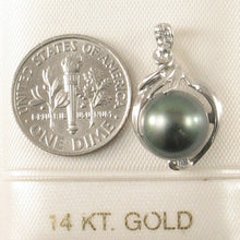 Load image into Gallery viewer, 2T00108B-Diamond-Black-Tahitian-Pearl-14k-Solid-White-Gold-Pendant